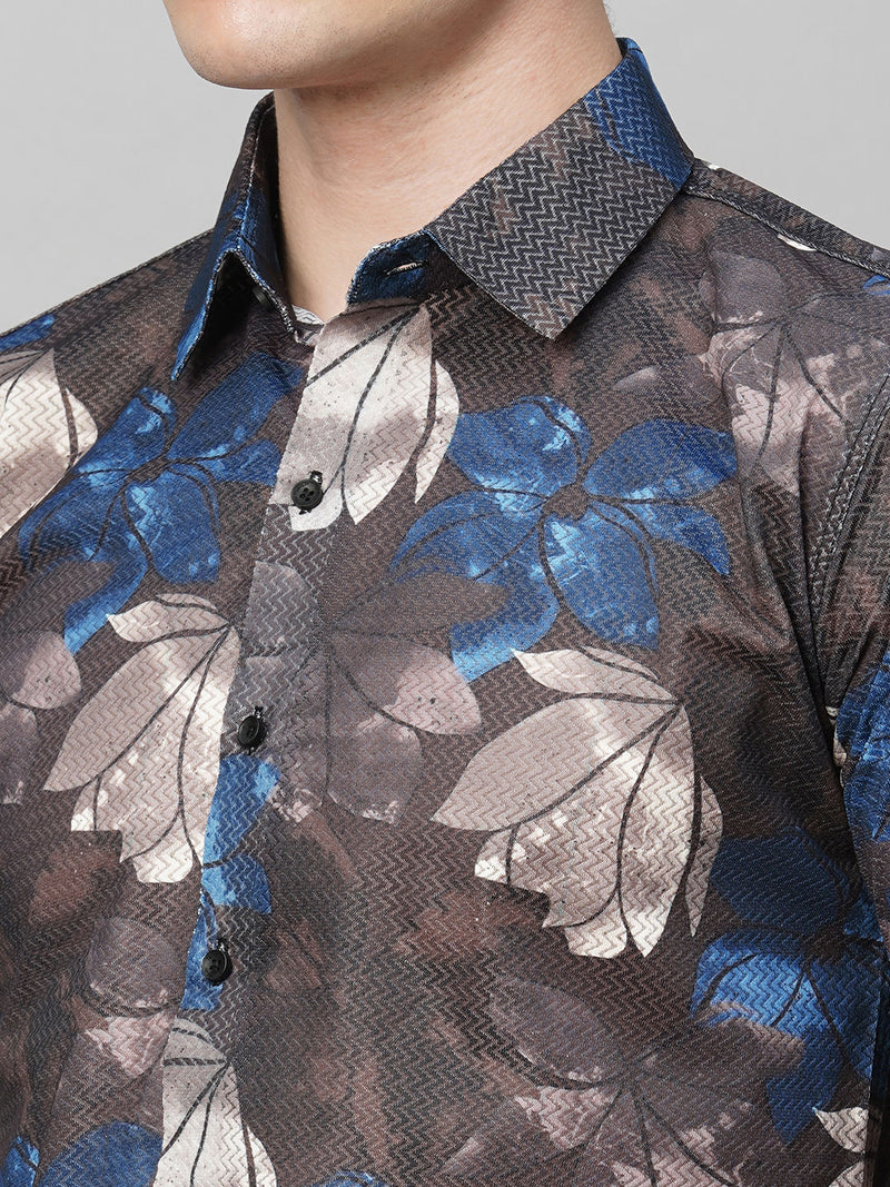 Iconic Cotton Blend Printed Half Sleeves Shirt for Men 7
