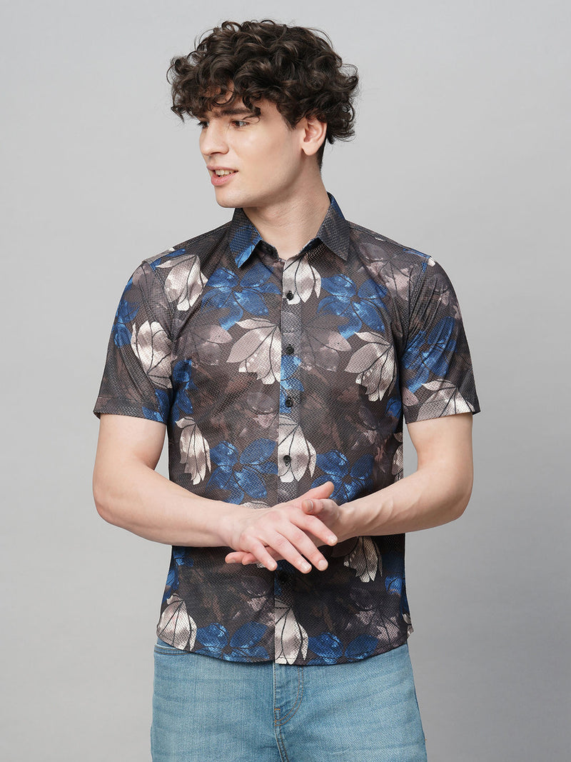 Iconic Cotton Blend Printed Half Sleeves Shirt for Men 3