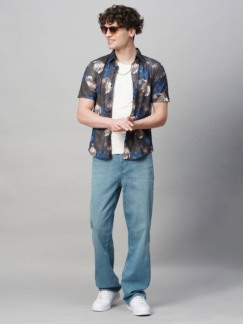 Iconic Cotton Blend Printed Half Sleeves Shirt for Men 6