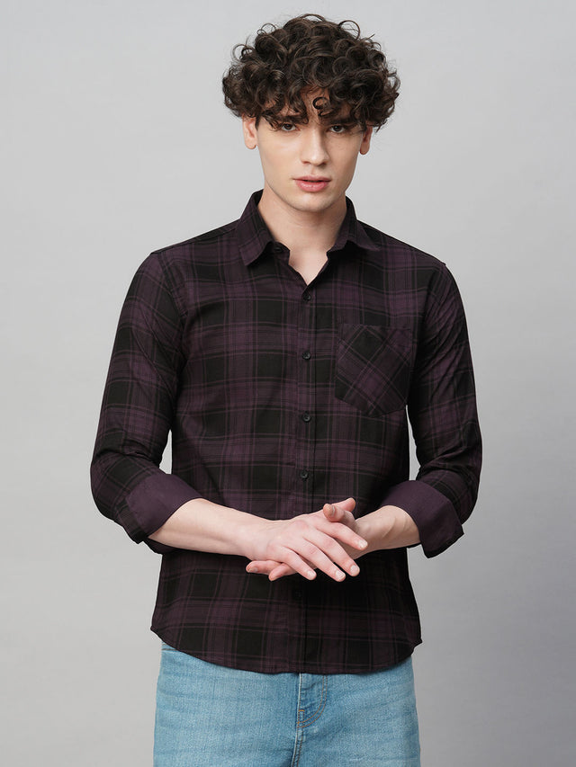 Bespoke Multicolour Checked Shirt for Men