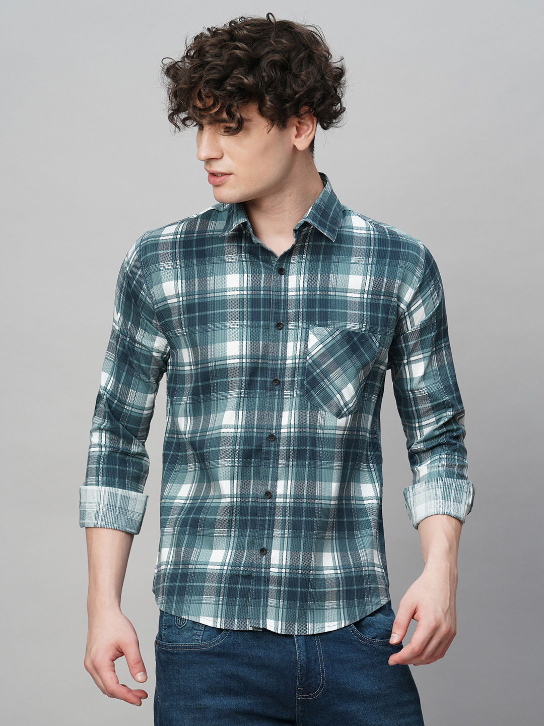 Versatile Checked Cotton Shirt for Men - TB_461