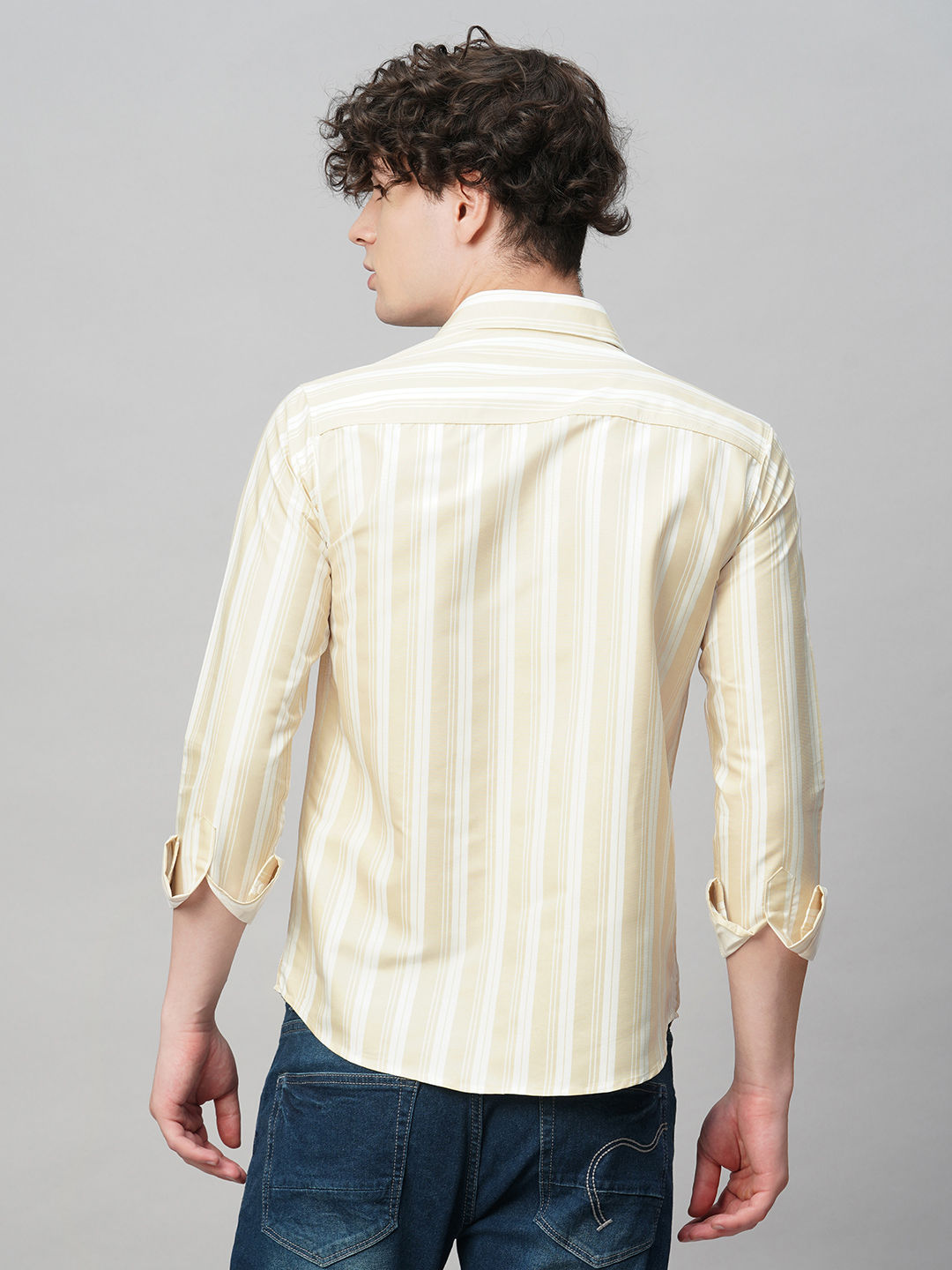 Exotic Cotton Blend Striped Shirt for Men