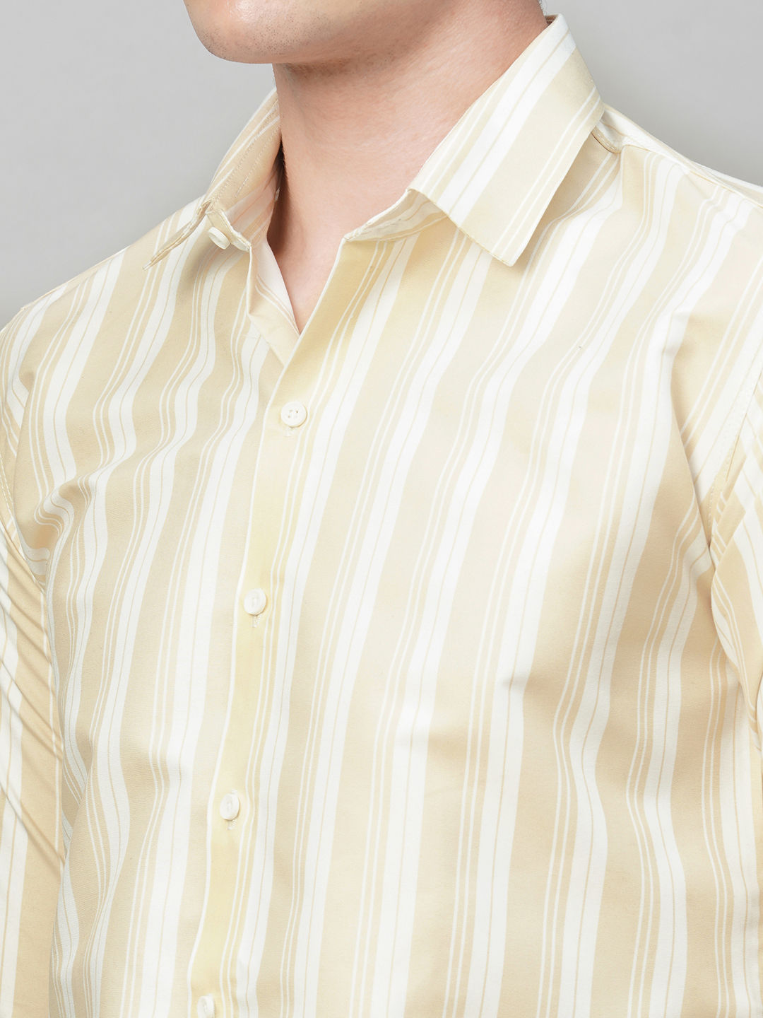 Exotic Cotton Blend Striped Shirt for Men
