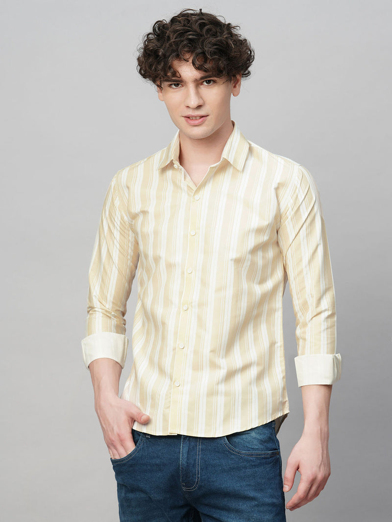 Exotic Cotton Blend Striped Shirt for Men 6