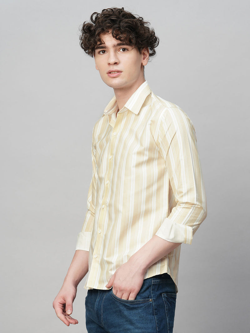 Exotic Cotton Blend Striped Shirt for Men 5