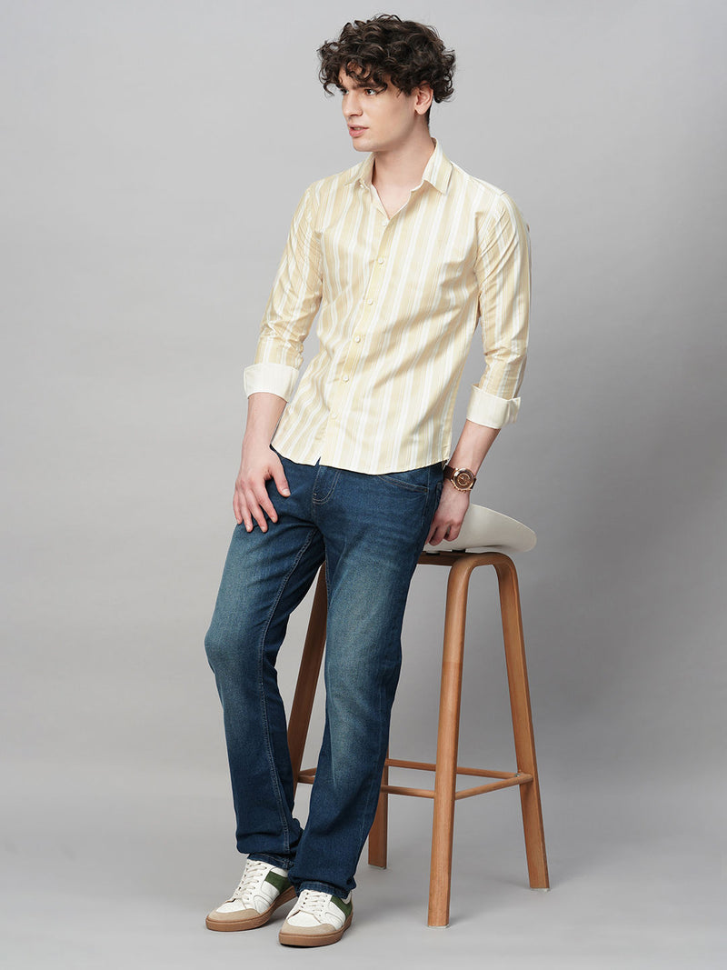 Exotic Cotton Blend Striped Shirt for Men 4