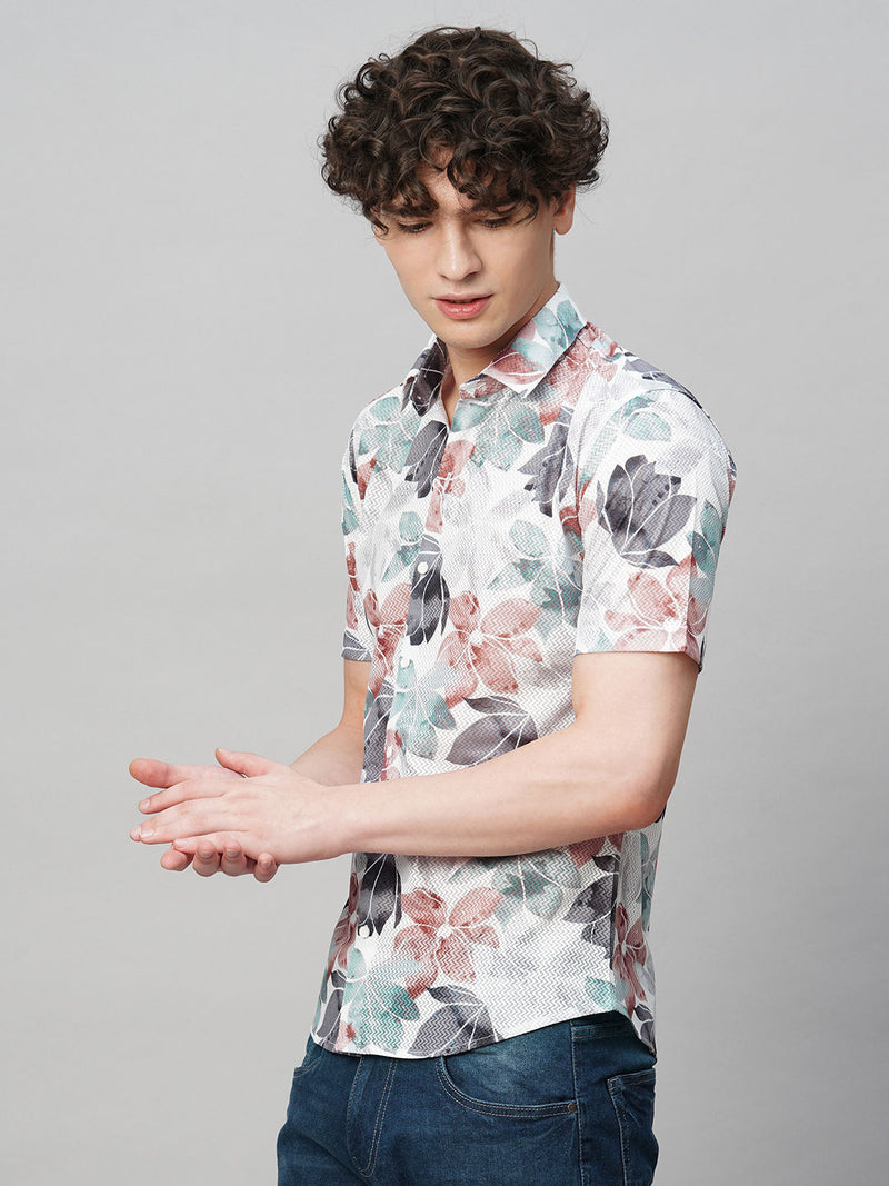Debonair Cotton Blend Printed Half Sleeves Shirt for Men 3