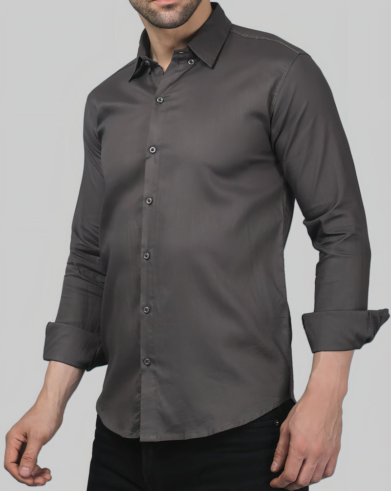 Sporty-luxe Grey Men's Shirt 1