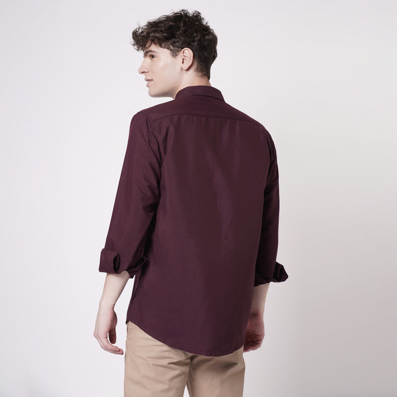 Wine Maroon Cotton Shirt for Men 8