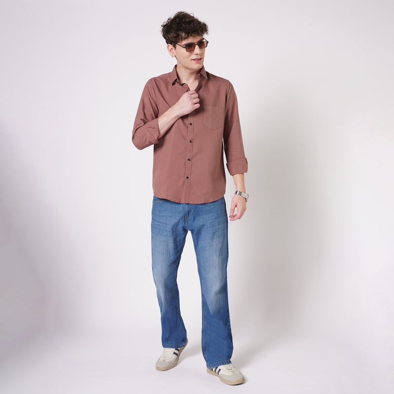 Dusty Rose Cotton Shirt for Men 7