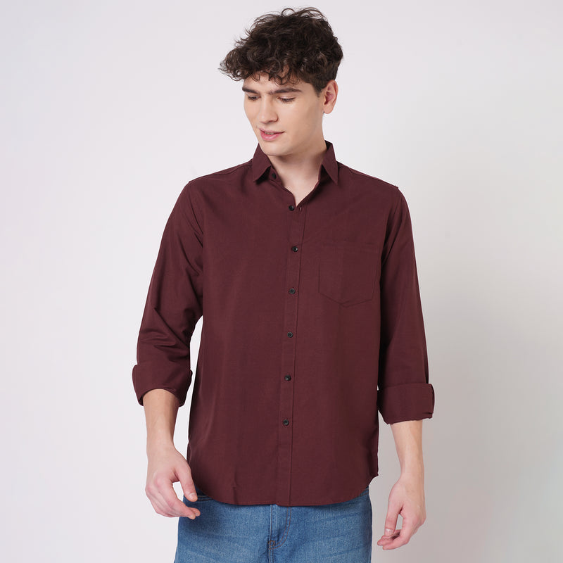 Maroon Solid Shirt for Men 1