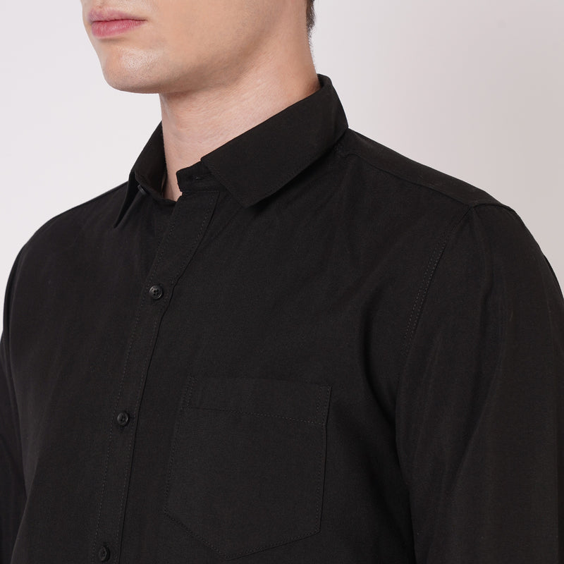 Black Cotton Shirt for Men 7