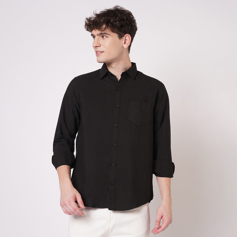 Black Cotton Shirt for Men 1