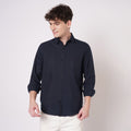 Navy Blue Cotton Shirt for Men