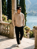 Men's Beige 100% Cotton Pullover Hoodie
