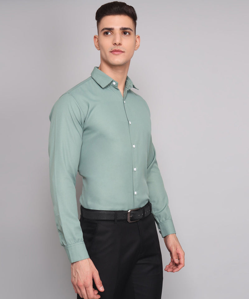 Men's Ocean Green Regular Fit Shirt 7