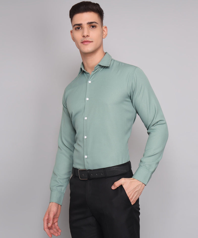 Men's Ocean Green Regular Fit Shirt 3