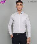 White Polka Dot Printed Cotton Shirt for Men