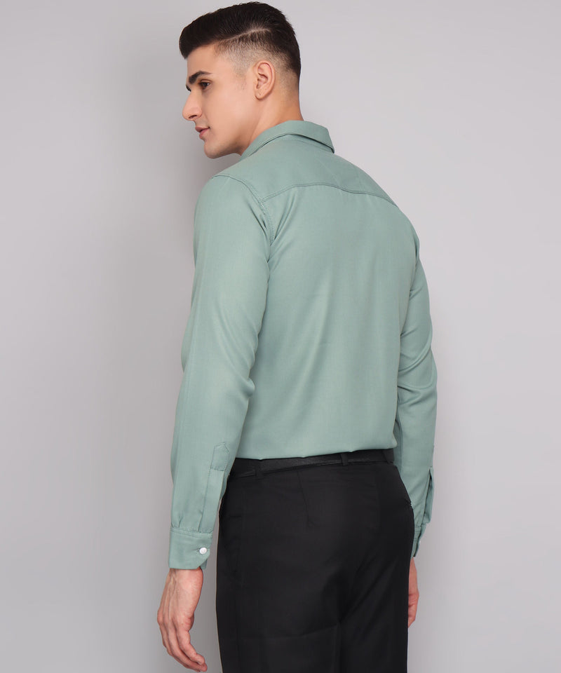 Men's Ocean Green Regular Fit Shirt 8