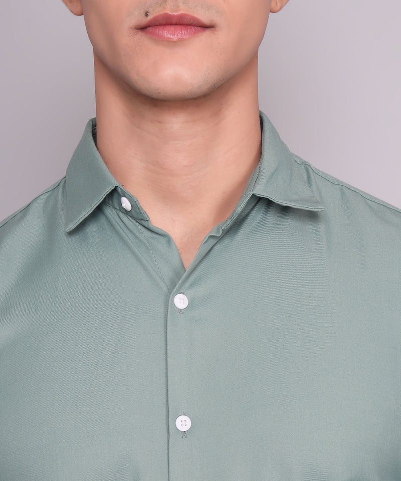 Men's Ocean Green Regular Fit Shirt 4