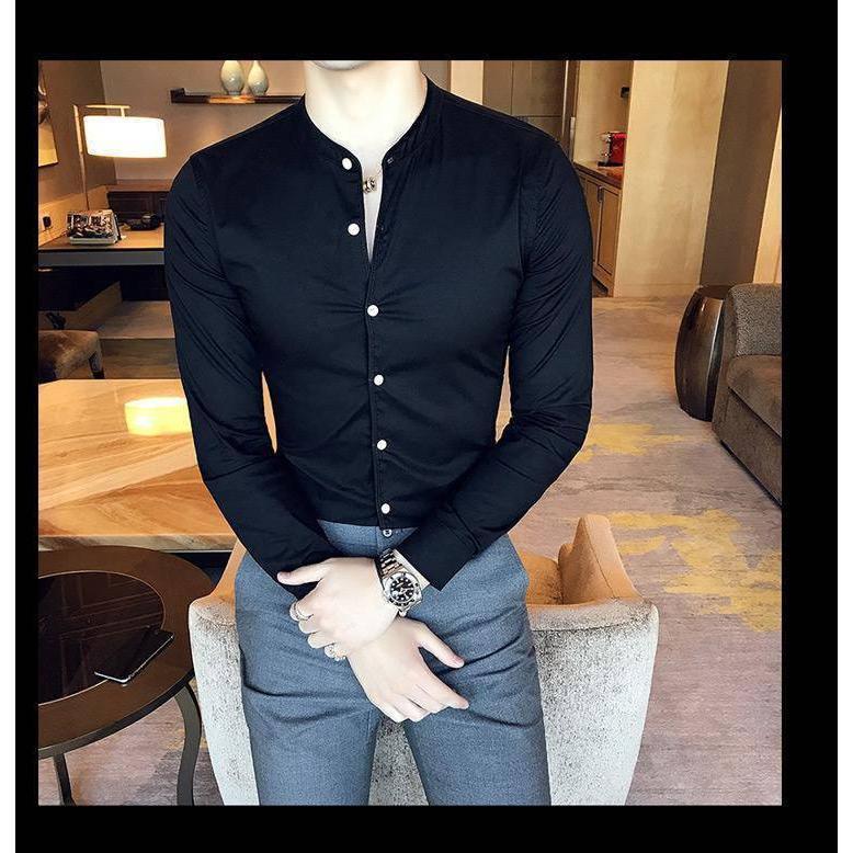 Black Solid Cotton Shirt for Men 7