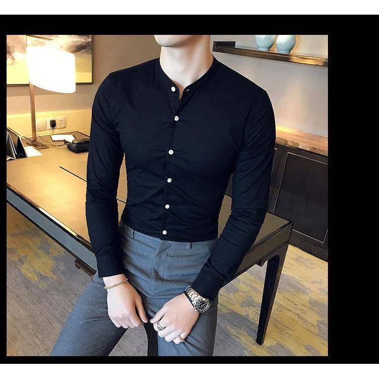 Black Solid Cotton Shirt for Men 5