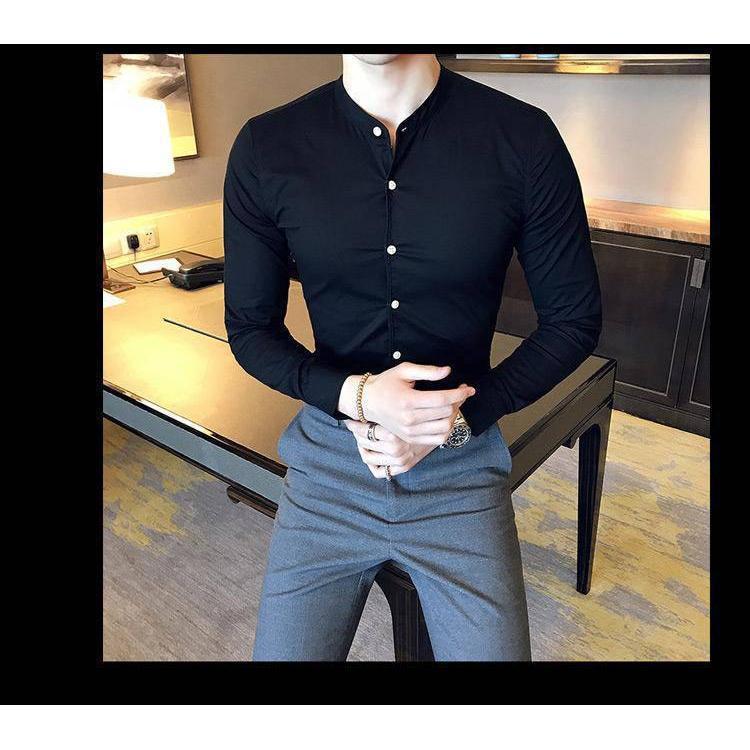 Black Solid Cotton Shirt for Men 4