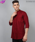 Men’s Maroon Regular Fit Cotton Kurta
