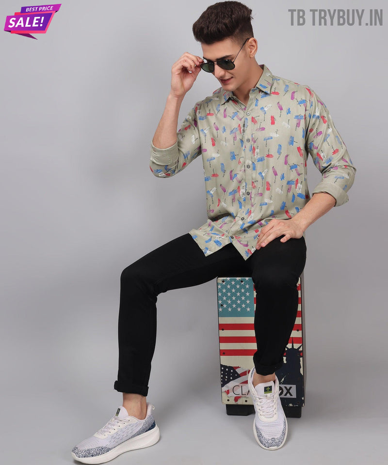 Cotton Multi Colored Printed Men's Shirt 5