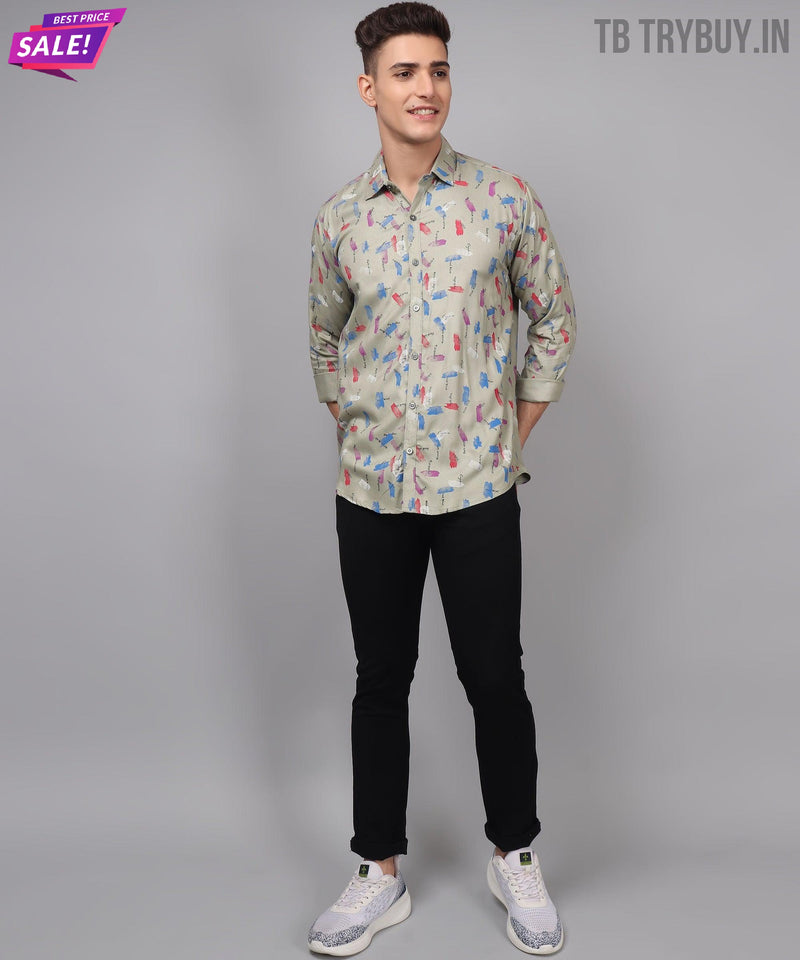 Cotton Multi Colored Printed Men's Shirt 4