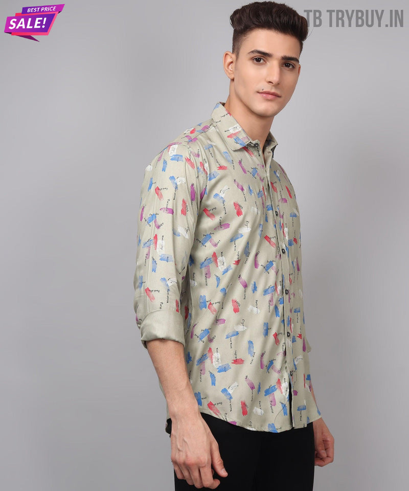 Cotton Multi Colored Printed Men's Shirt 7