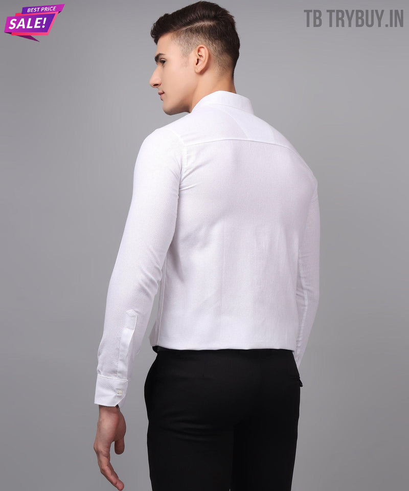 Luxe White Cotton Shirt for Men 9