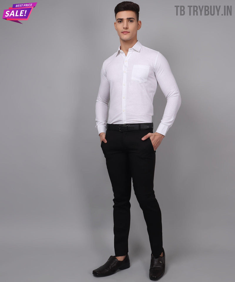 Luxe White Cotton Shirt for Men 8