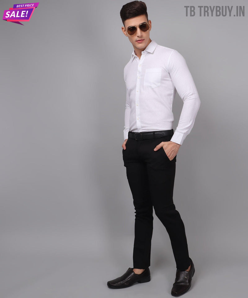 Luxe White Cotton Shirt for Men 4