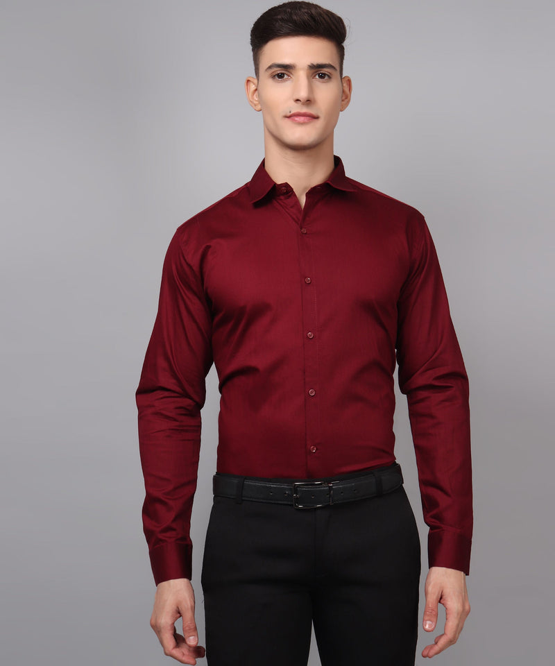 Maroon Business Cotton Shirt for Men 3