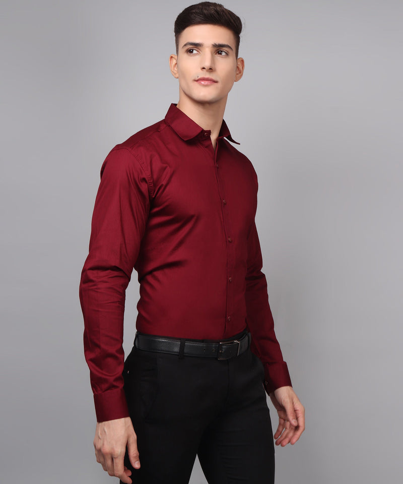 Maroon Business Cotton Shirt for Men 8