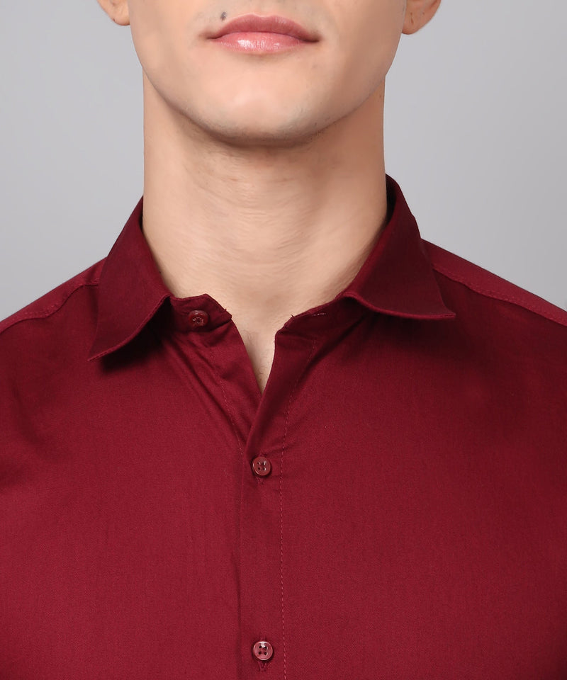 Maroon Business Cotton Shirt for Men 4