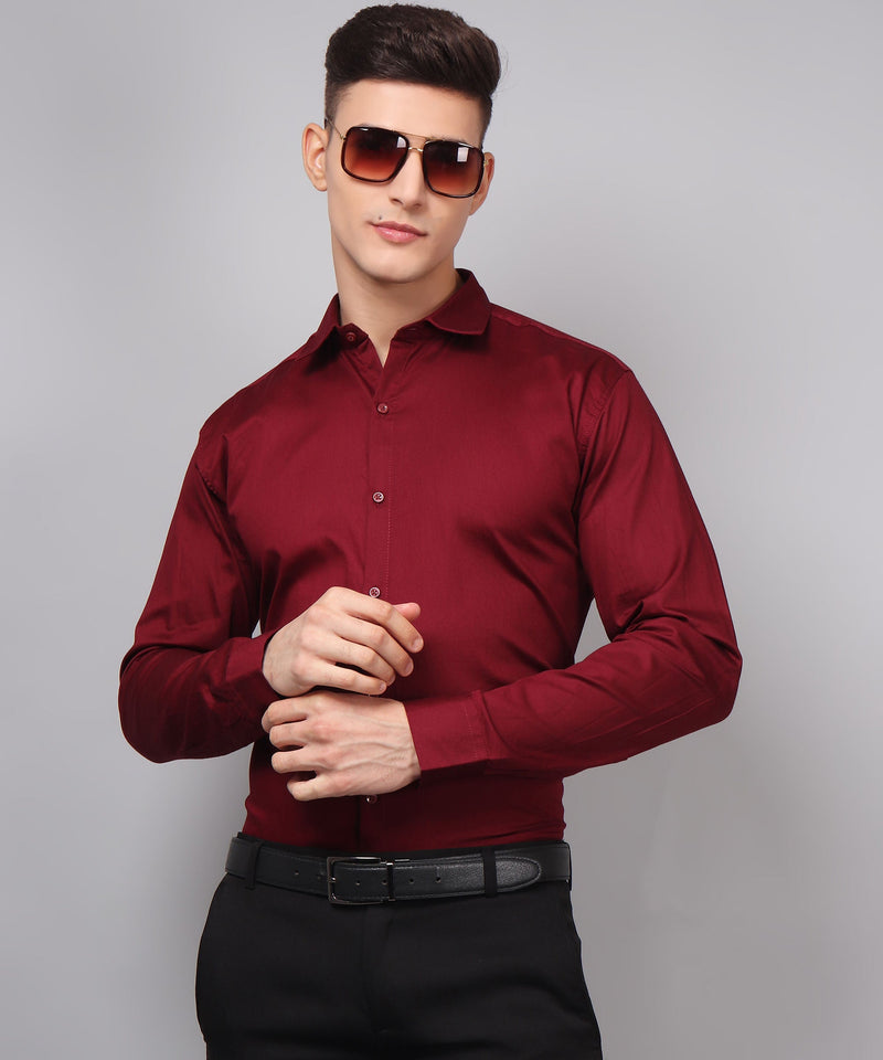 Maroon Business Cotton Shirt for Men 5