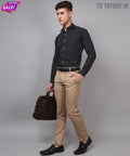 Black Dot Printed Cotton Shirt for Men