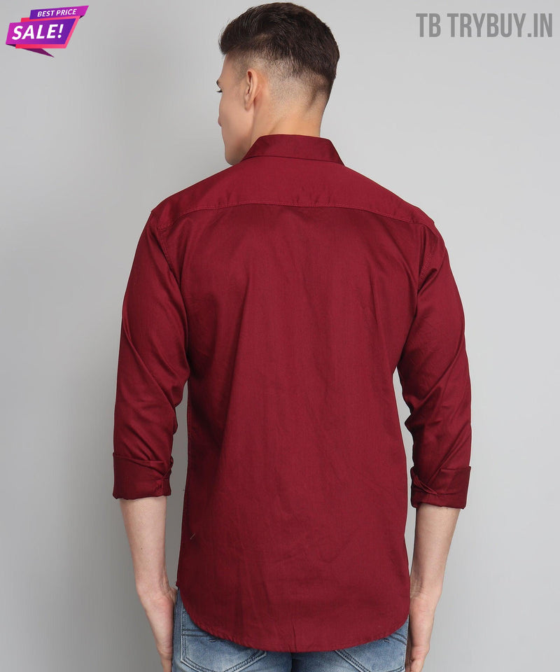 Maroon Black Striped Cotton Shirt for Men 8