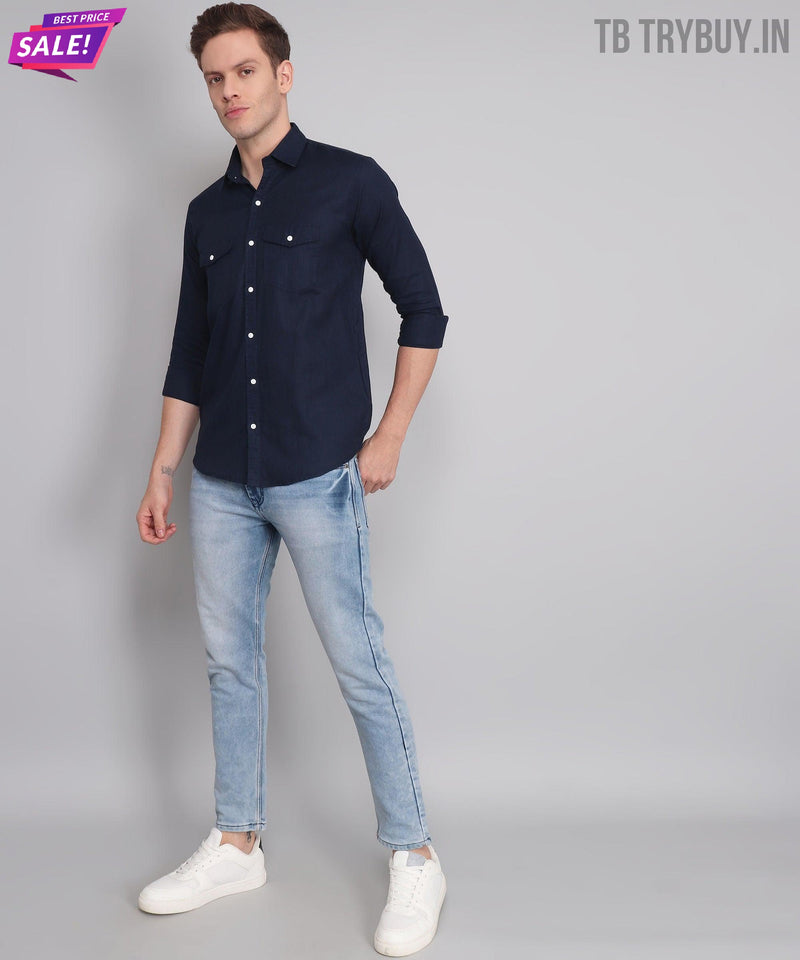 Navy Double Pocket Shirt 6