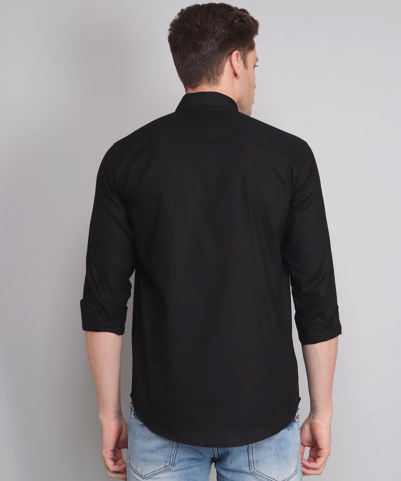 Opal Black Double Pocket Men's Shirt 9