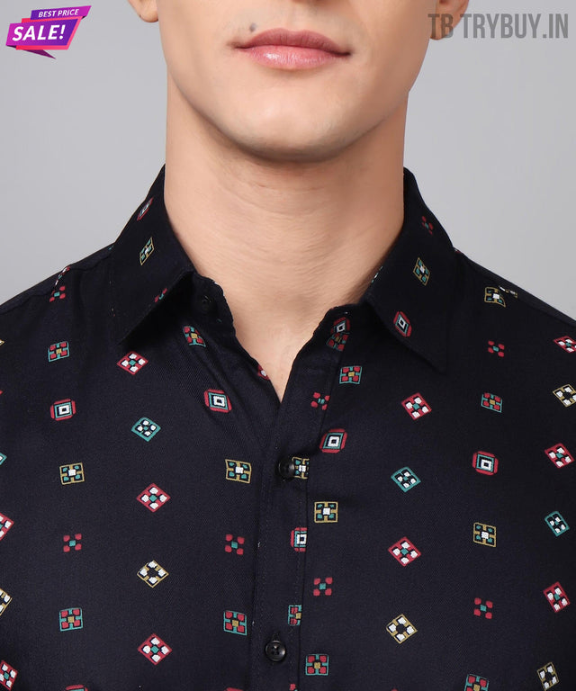 
a close up of a person wearing a shirt

