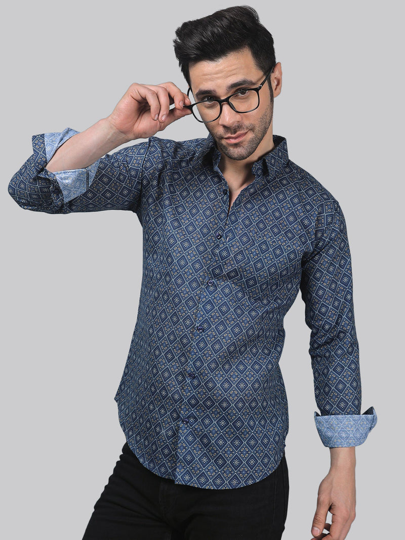 Arctic Cotton Blend Printed Shirt for Men 4