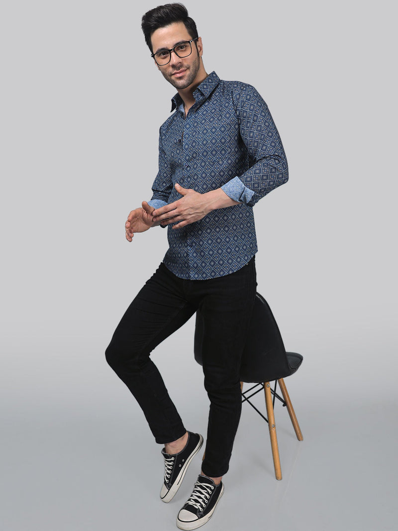 Arctic Cotton Blend Printed Shirt for Men 6