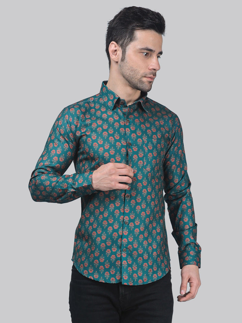 Artistic-Modern Cotton Blend Printed Shirt for Men 3