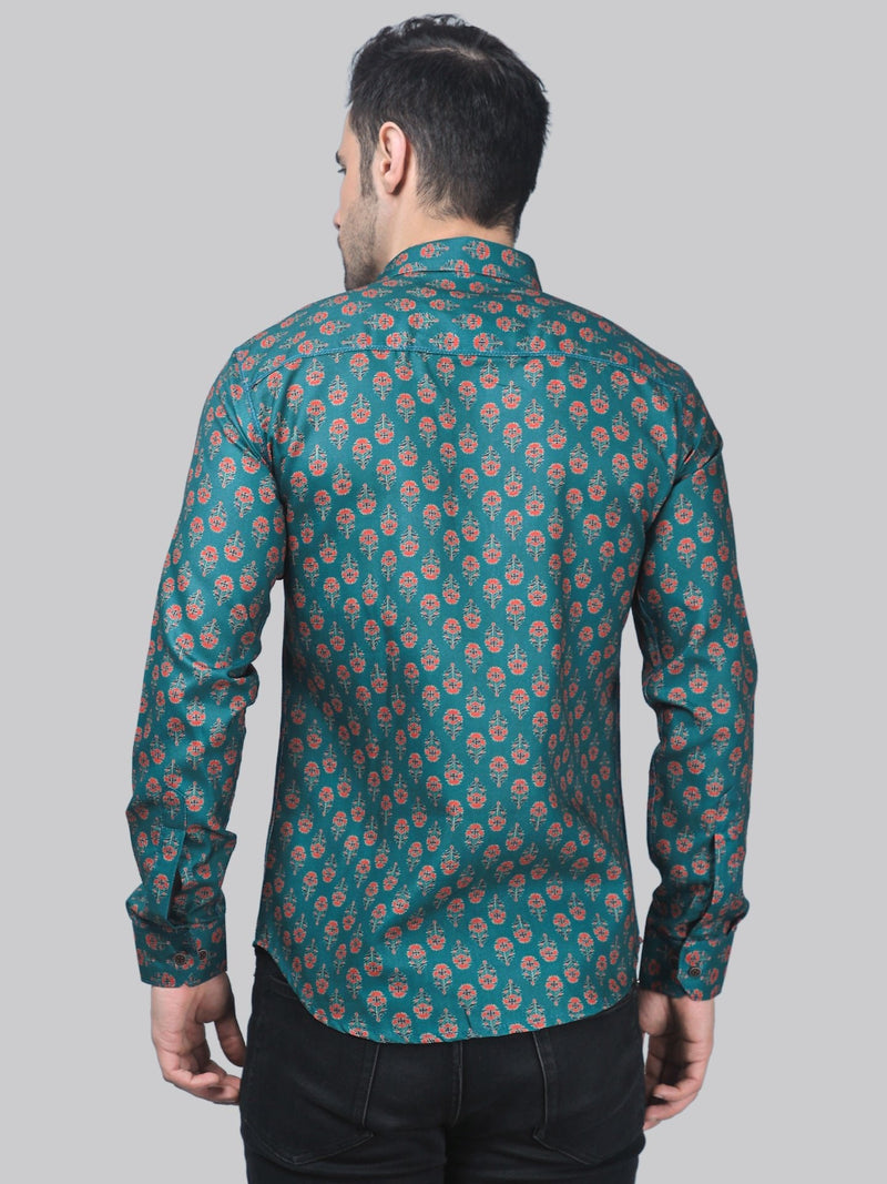 Artistic-Modern Cotton Blend Printed Shirt for Men 4