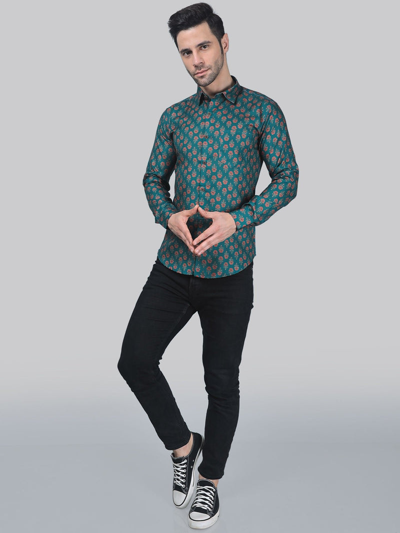Artistic-Modern Cotton Blend Printed Shirt for Men 6