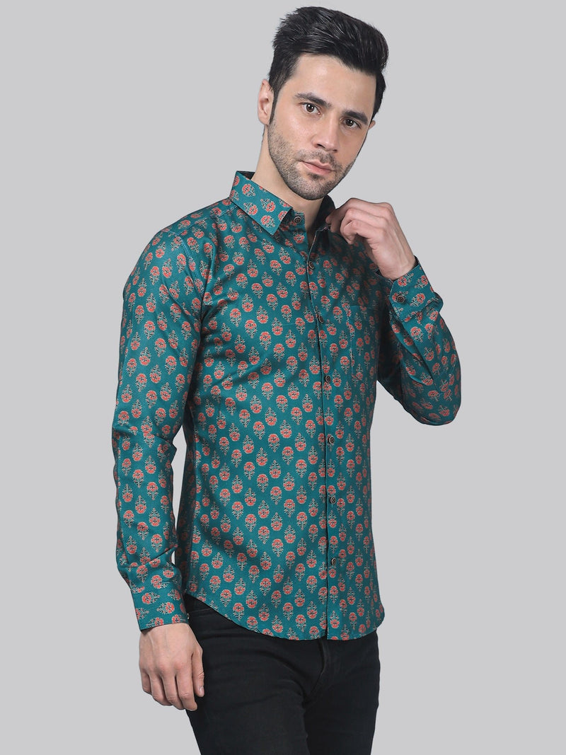 Artistic-Modern Cotton Blend Printed Shirt for Men 2
