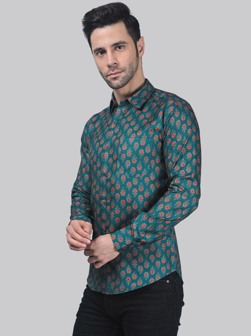 Artistic-Modern Cotton Blend Printed Shirt for Men 5